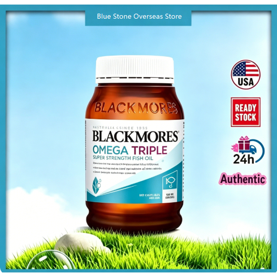 exp：5/2028 Blackmores Omega-3 Triple Fish Oil 150Capsules 3x สูตรเข้มข้น 1500mg สุขภาพสมอง หัวใจ 400 tablets mini 1000mg