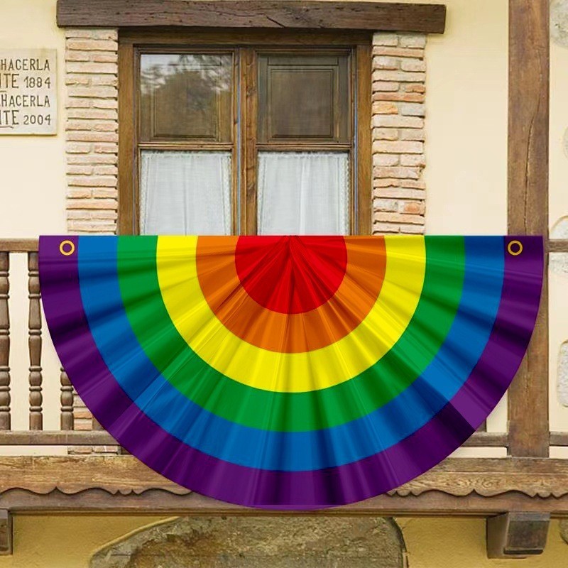 อุปกรณ์ปาร์ตี้ ธงสีรุ้ง LGBT ธงครึ่งวงกลม ตกแต่งผนัง เดือนแห่งความภูมิใจ LGBT rainbow flag party supplies