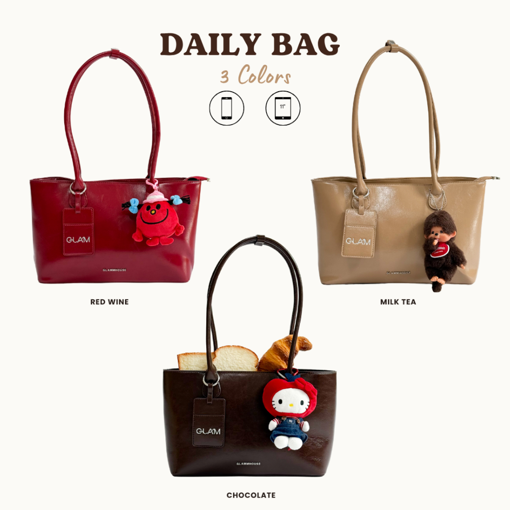 Glammhouse – Daily bag กระเป๋าสะพายสามารถใส่ Ipad ได้ทุกรุ่น ไอเท็มของสาวเกาหลี ไม่ว่าจะเป็นวันทำงานหรือวันชิลล์