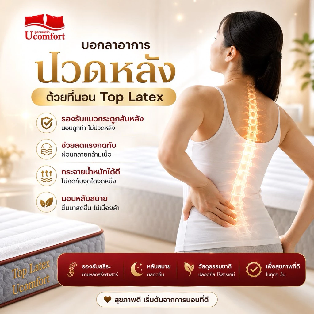 Ucomfort ที่นอนสูญญากาศ ยางพารา รุ่น TOP LATEX ส่งฟรี thumbnail 4