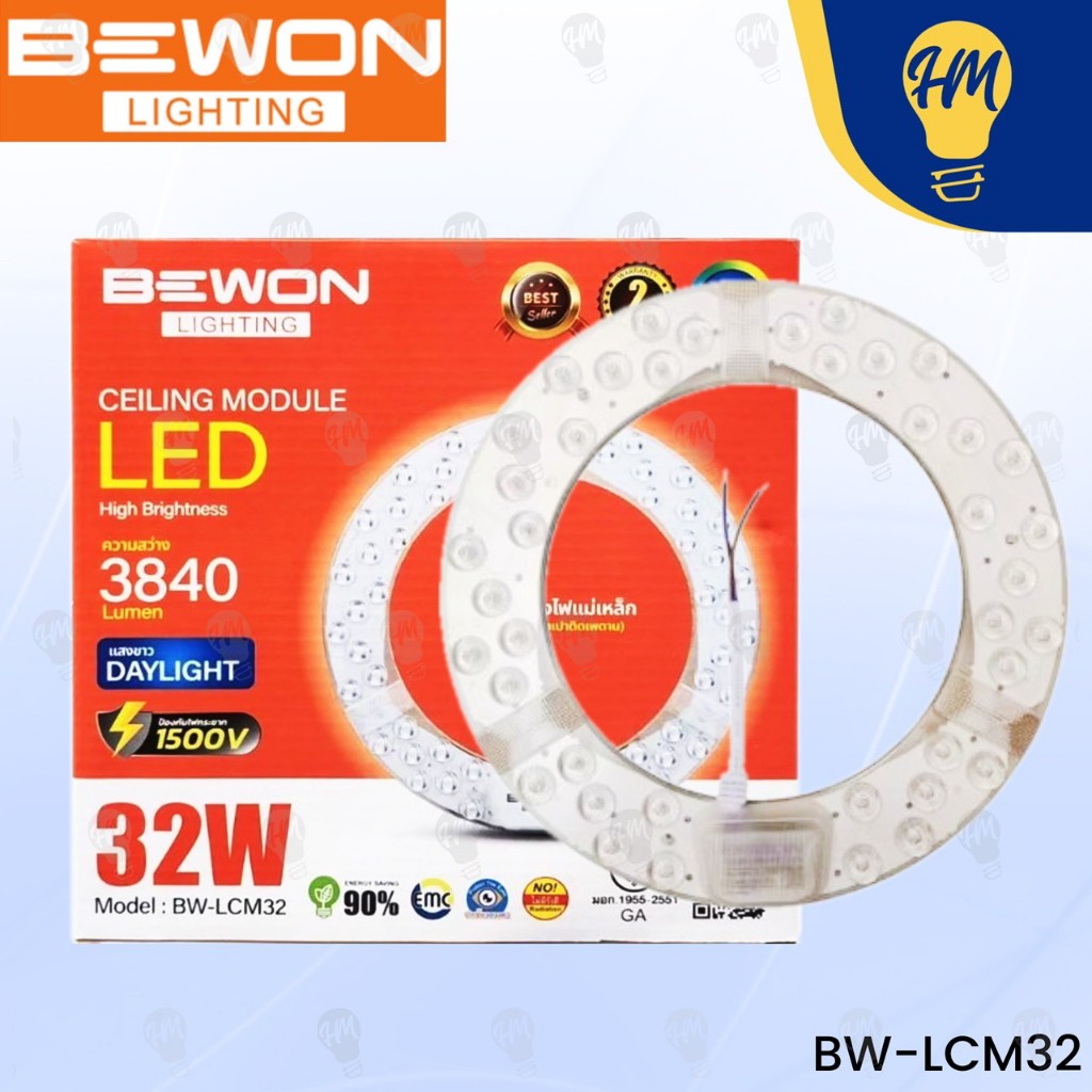 Bewon แผงไฟ LED 28W 32W แสงขาว