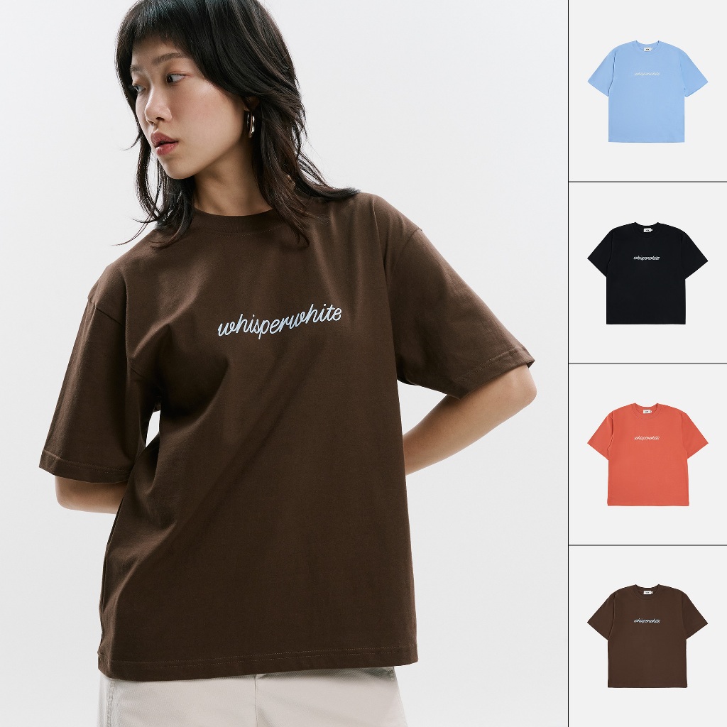 WHISPERWHITE - SCRIPT OVERSIZED TEE เสื้อยืดโอเวอร์ไซส์ Unisex