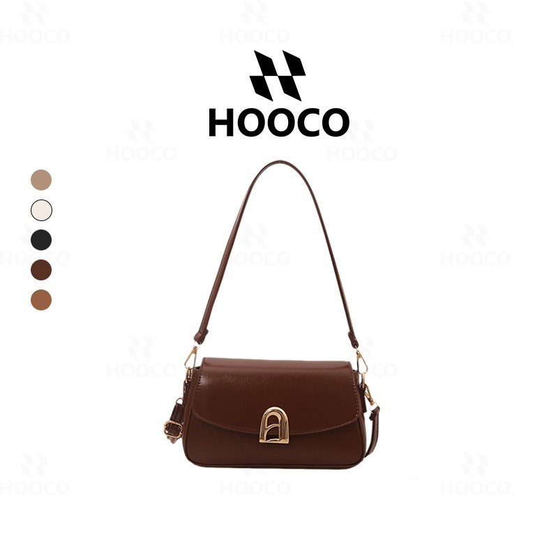 HOOCO สะพาย ผญ กระเป๋าหนังพรีเมียม 2026 สไตล์ใหม่ หนังPU เรียบง่าย ดีไซน์สวย พร้อมเสิร์ฟทุกโอกาส