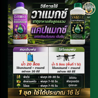 [2แถม2] CabMax+VaMax แคลเซียมโบรอนเข้มข้ม แถม ปุ๋ยธาตุรวม