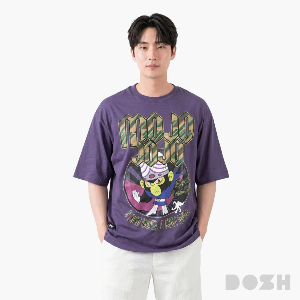 DOSH MEN'S OVERSIZED T-SHIRTS POWERPUFF GIRLS เสื้อยืดโอเวอร์ไซส์ DPGMT5012-VI (M-2XL)