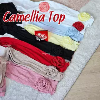 พร้อมส่ง กดเองจากแบรนด์ เสื้อPALOY PL2360 เสื้อแขนยาวสอดมือ ปลายตกแต่งดอกคามิเลีย ของแท้เท่านั้น /toyfriday