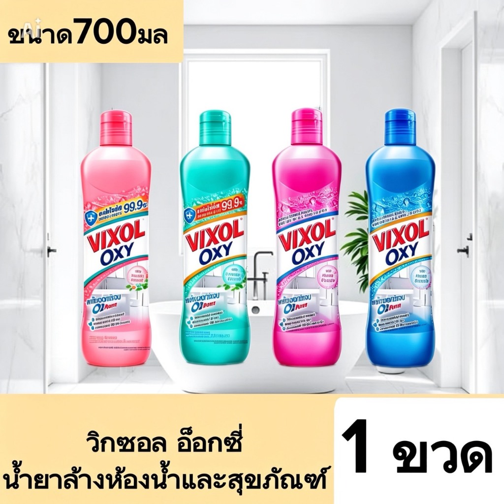 วิกซอล อ็อกซี่ น้ำยาล้างห้องน้ำ Vixol Oxy ปริมาณ 700 มล. 1ขวด