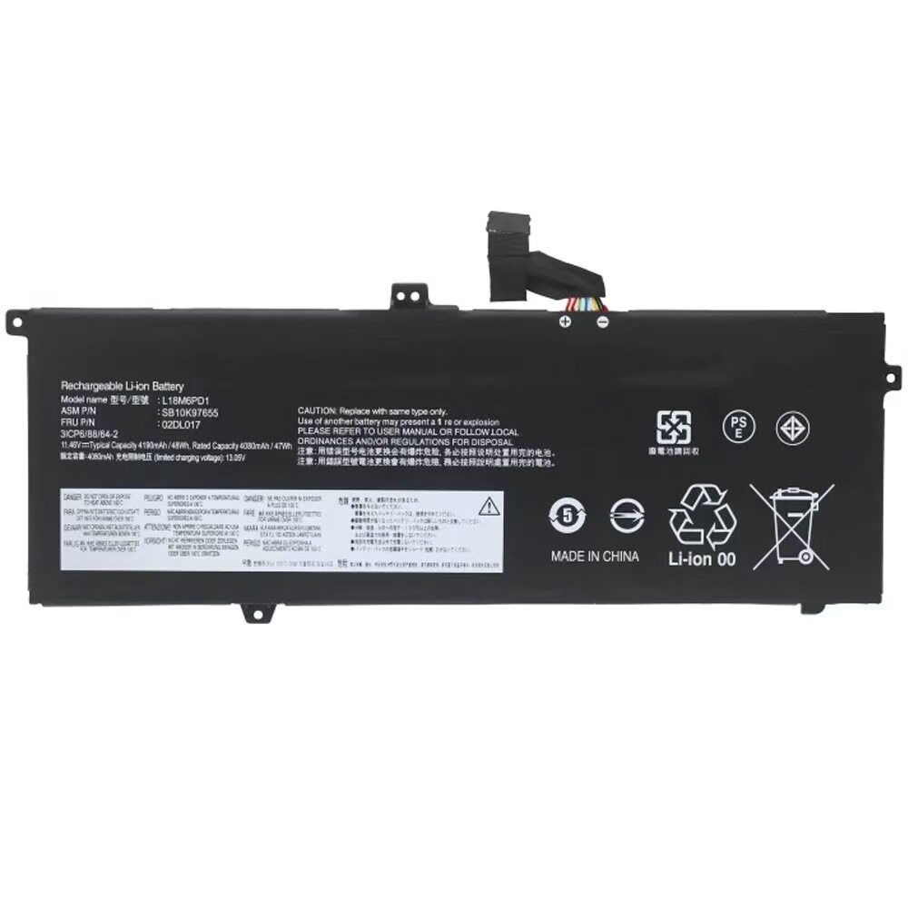 Compatible With Lenovo L18c6pd1 Laptop Battery Thinkpad X390/X395/X13/02Dl017