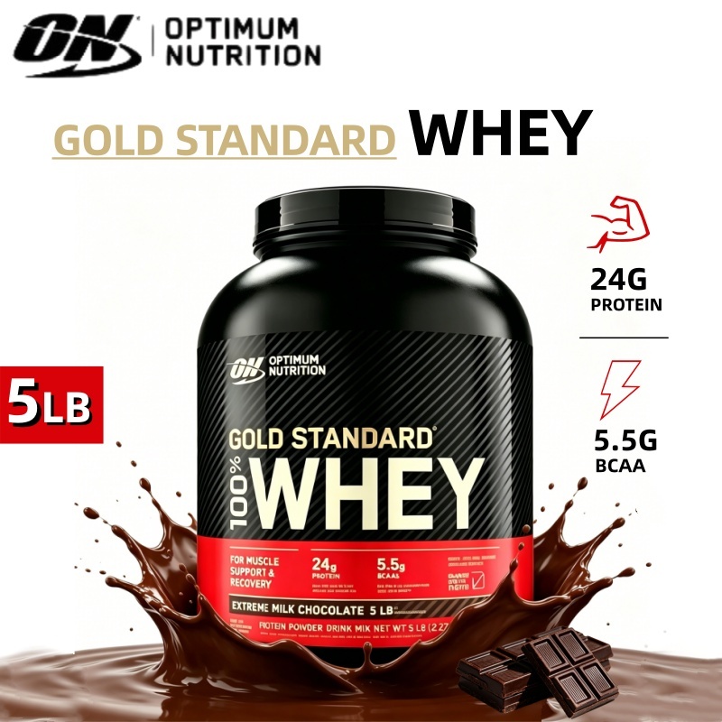 ON Optimum Nutrition Gold Standard 100% Whey Protein 5LBS,ดับเบิ้ลช็อกโกแลตมีรสชาติเข้มข้นขึ้น