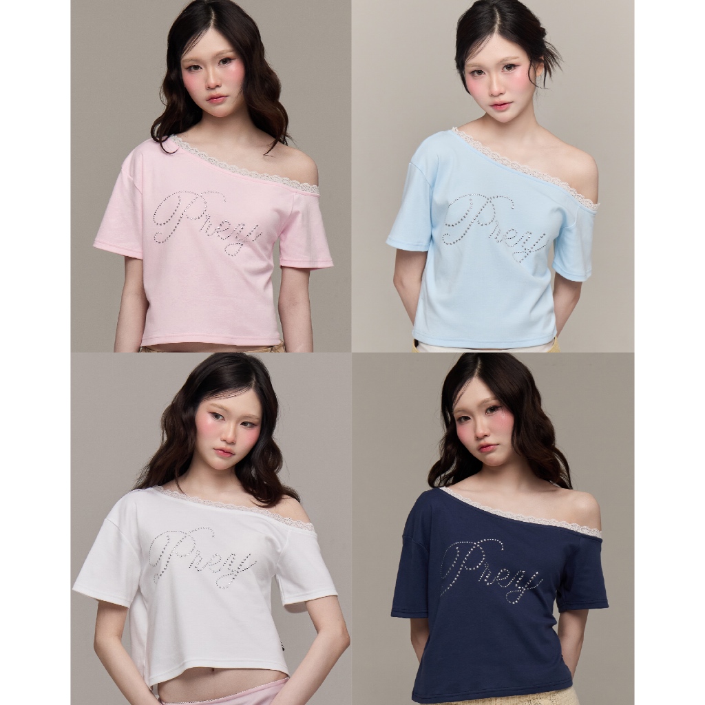 prey เสื้อปาดไหล่ twinkle star offshoulder