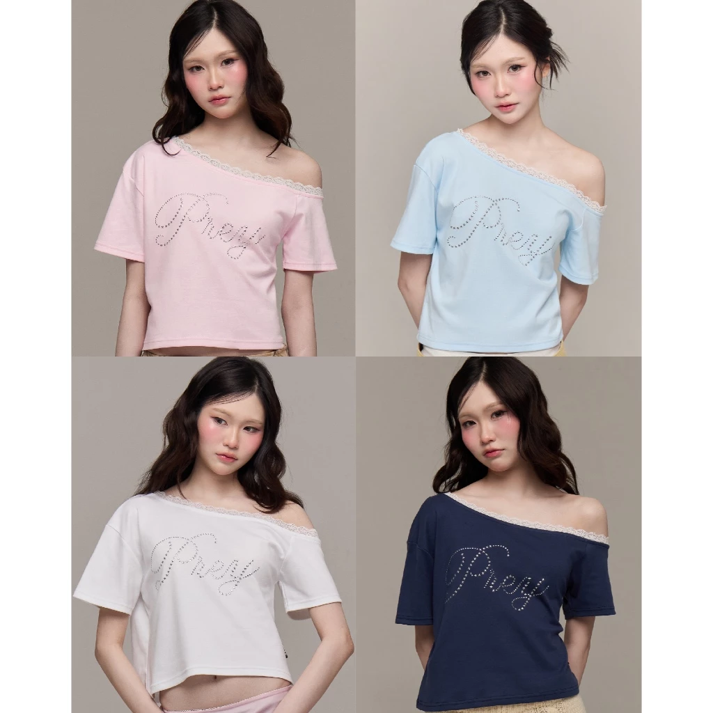 prey เสื้อปาดไหล่ twinkle star offshoulder