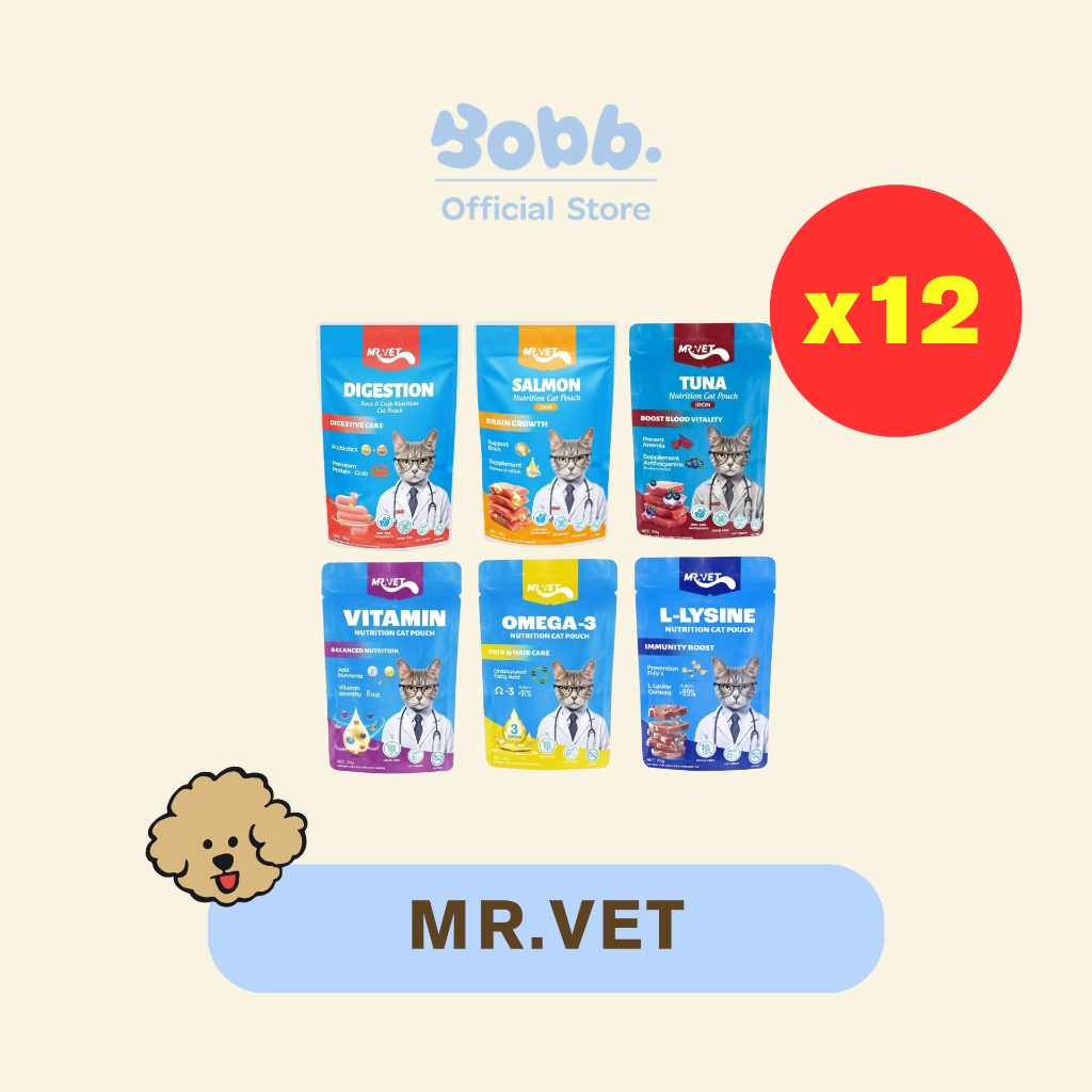 อาหารเปียกแมว MR.VET อาหารเปียกสำหรับน้องแมว