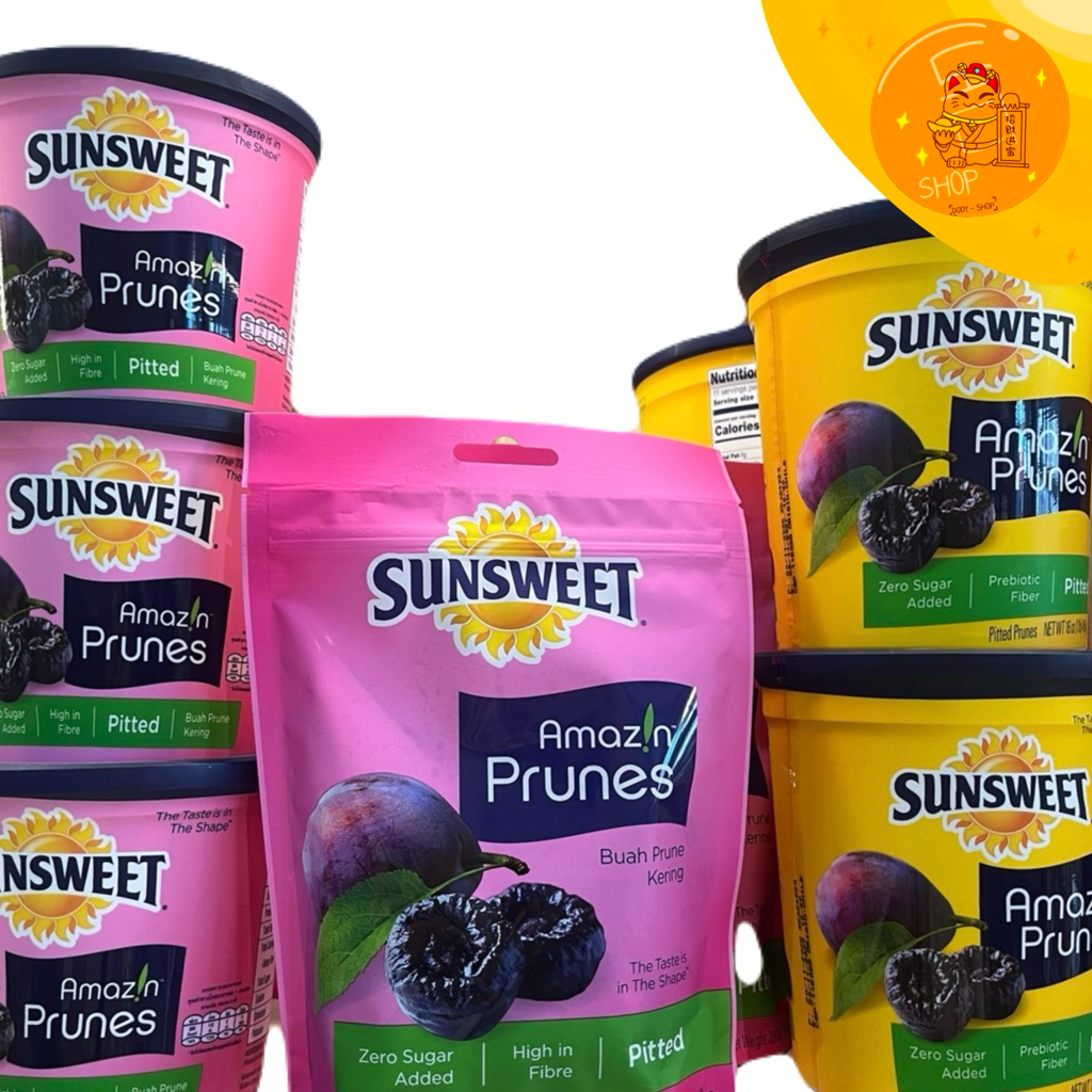 ลูกพรุนซันสวีท Sunsweet ลูกพรุนไร้เมล็ด อเมริกา มี 3 ขนาดให้เลือก ถุง 200 กรัม / กระปุก 340 กรัม / กระปุก 454 กรัม