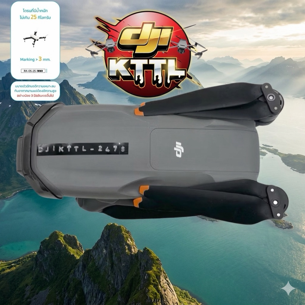 สติกเกอร์เลขทะเบียนติดตัวโดรน⚡️ส่งด่วน ภายใน 24 ชม.⚡️แจ้งเลขทะเบียนใน inbox❗️