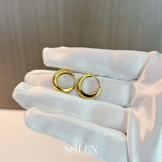 SOLEN Minimal Bold Hoops ต่างหูห่วงไทเทเนียม ทรงหนา มินิมอล ผิวแพ้ง่ายใส่ได้ Chunky Earrings