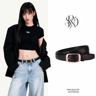 SPND【พร้อมส่ง】เข็มขัดหนังเรียบหรู หัวทองคลาสสิก ใช้ได้ทั้งผู้ชายผู้หญิง มี2สี#HX-108