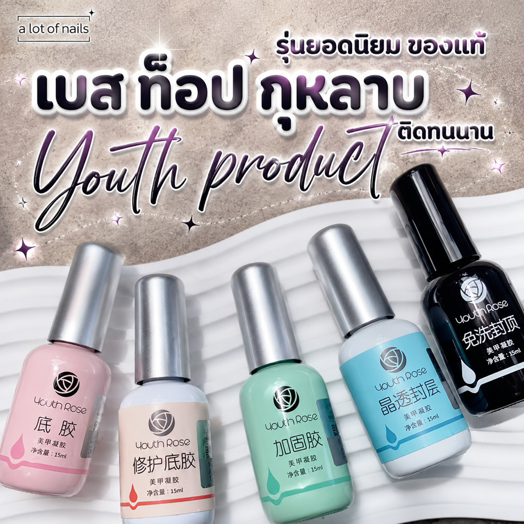 ♦️พร้อมส่ง♦️top coat เจล ท็อปเจล ท็อปกระจก/ base top กุกลาบตัวดังของเเท้100% ใช้ดีติดอันดับ