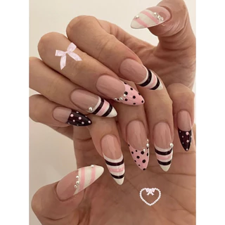 ၊၊||၊ Pearl Plaid Nails ၊၊||၊ (เปลี่ยนทรงได้ทุกลายทุกตะกร้า)