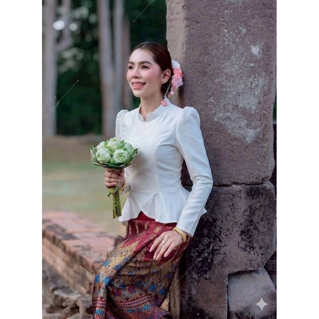 #เสื้อไทยบรมพิมาน ไหมสี่เส้น