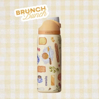 Owala Brunch Bunch FreeSip 32oz Limited Edition ของแท้100% กระบอกน้ำสแตนเลสเก็บเย็นนาน ฉนวนกันความร้อน คู่ดืมฟาง