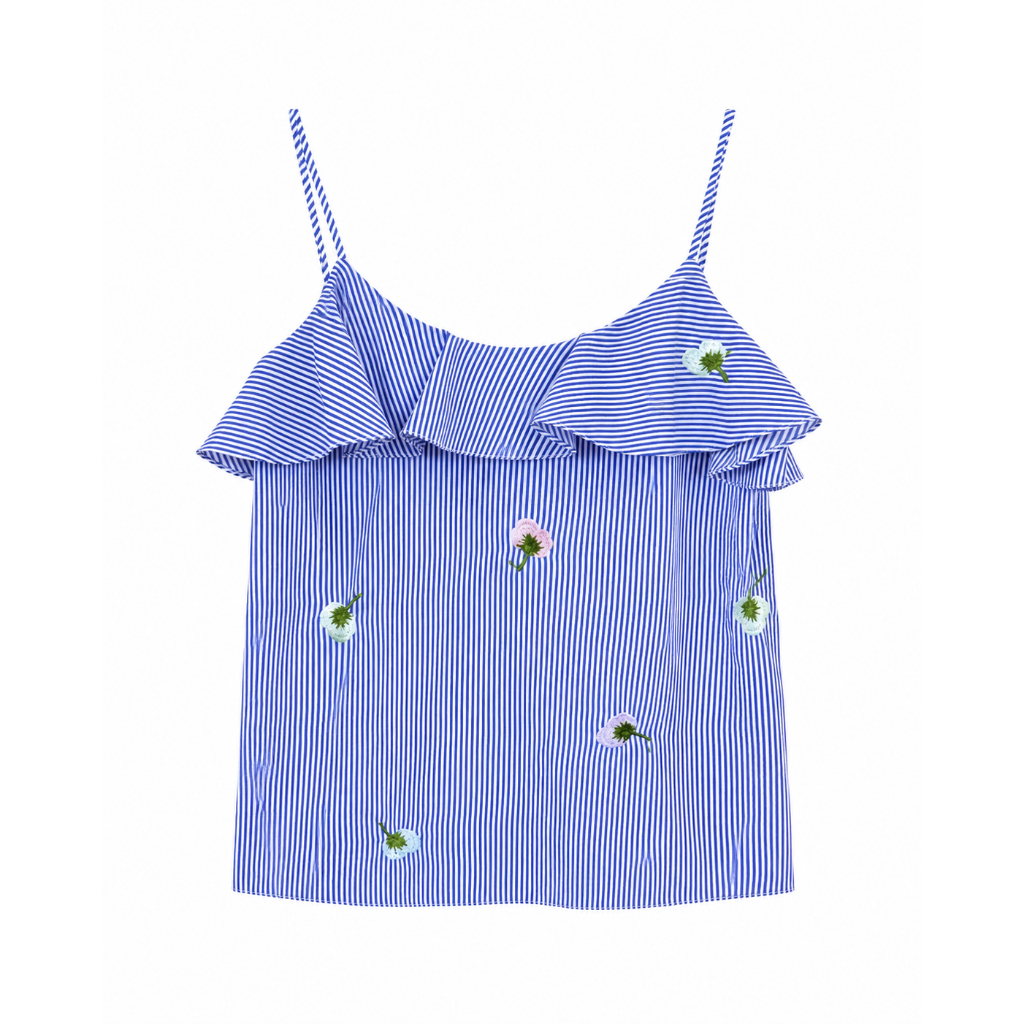 Odile  เสื้อครอปสายเดี่ยว รุ่น A17BL22BL สีน้ำเงิน