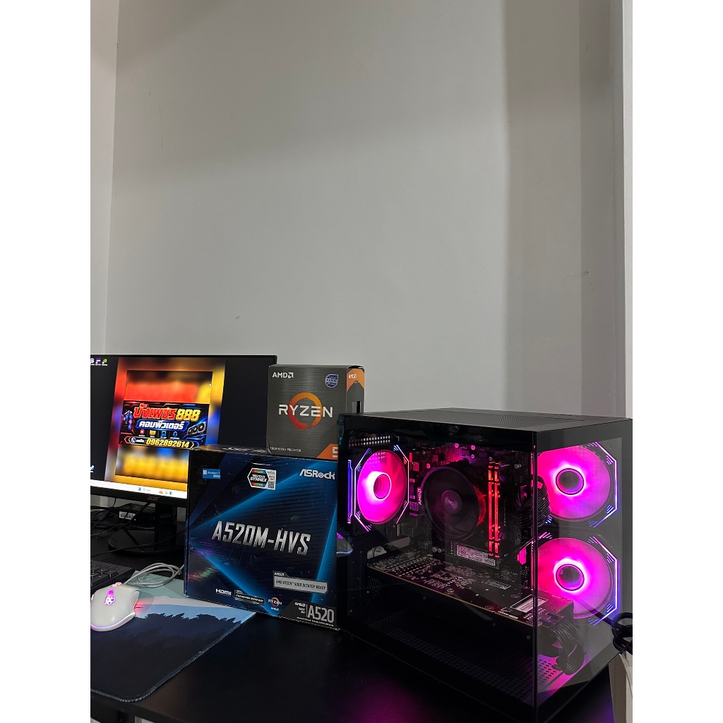 คอมเซ็ต มือสอง Spec R5 5600 / RTX 3070 8gb / A520M-HVS DDR4 / Ram 16gb(8*2) bus 3200 / M.2 256gb / 6