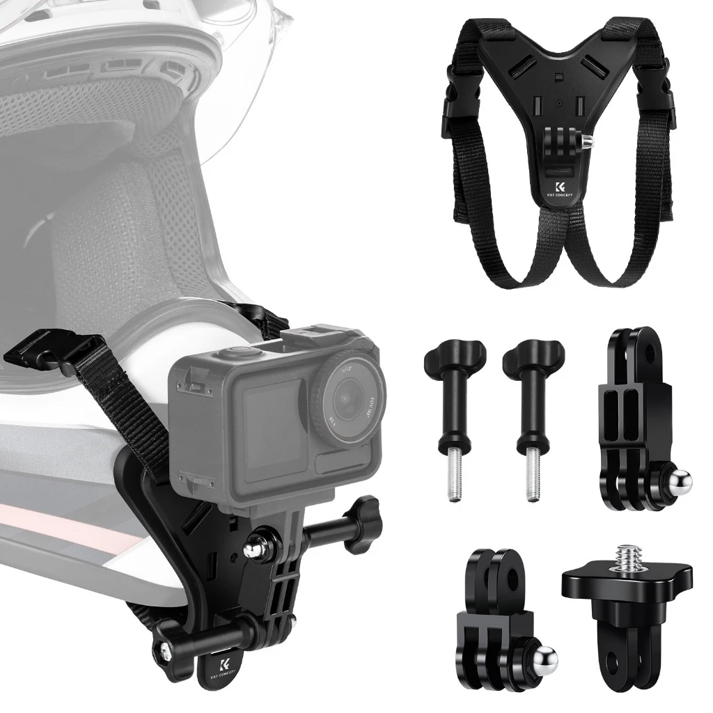 K&F CONCEPT ขายึดหมวกกันน็อค Helmet Chin Strap stand mount สําหรับ GoPro DJI Action 4/5 Pro Insta360 thumbnail 3
