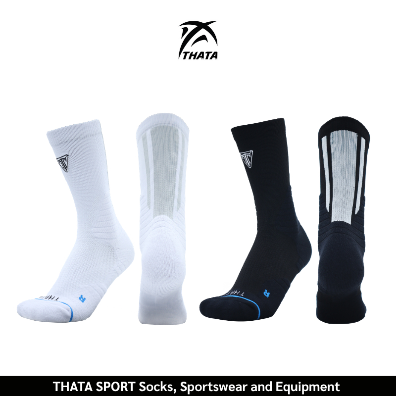 THATA Basketball T3H Off Black&White edition ถุงเท้าบาสเกตบอล THATA รุ่น T3H