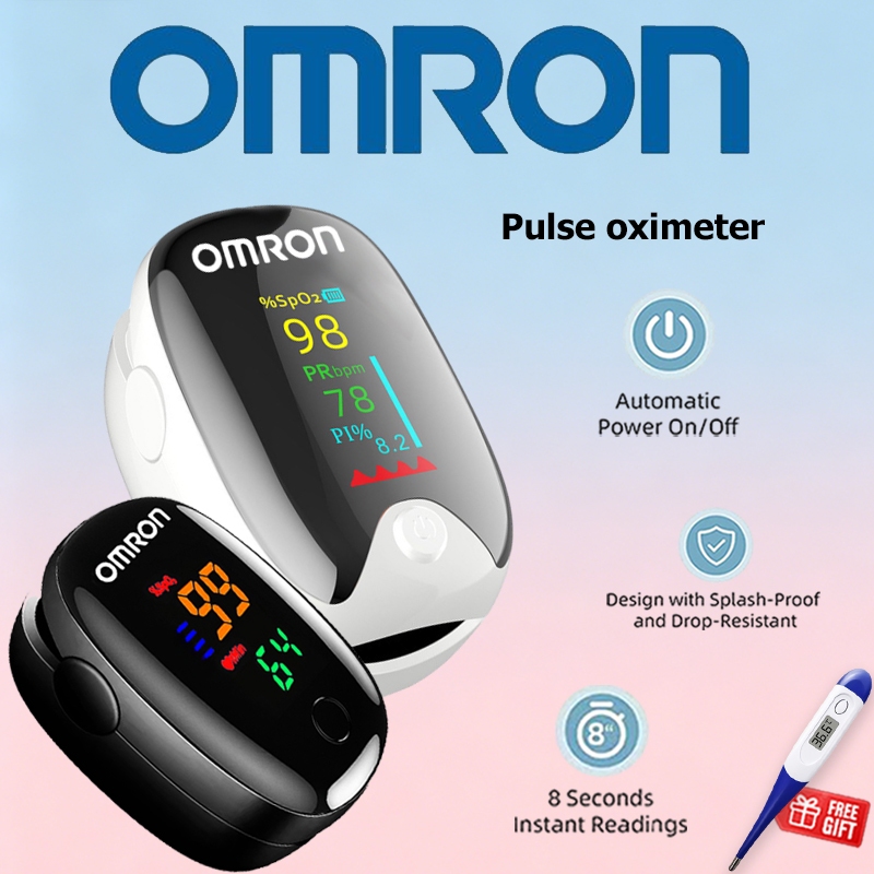 Omron pulse oximeter อุปกรณ์วัดออกซิเจนในเลือด แบบพกพา วัดค่า SpO2 และอัตราการเต้นหัวใจ เครื่องวัดออกซิเจนในเลือดแบบหนีบ