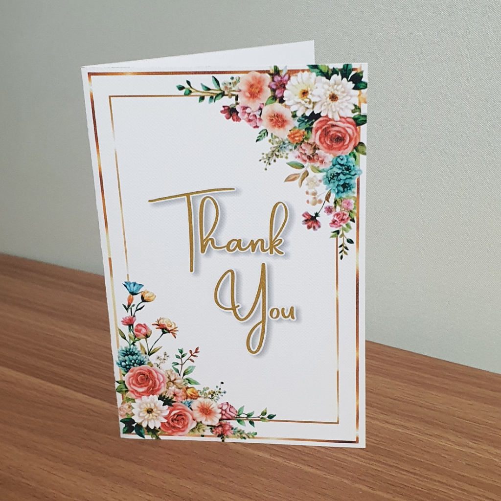 การ์ดอวยพร Thank you ขนาด4x6นิ้วพร้อมซอง พร้อมจัดส่ง