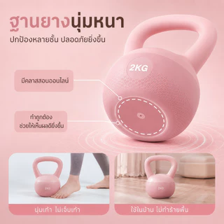 เคตเทิลเบล เคตเทิลเบลล์แบบนุ่ม เคตเทิลเบลล์ Kettlebell 4kg/6kg/8kg/10kg/2kg วัสดุพีวีซีนุ่ม ยกน้ำหนักเคตเทิลเบล ลูกตุ้ม