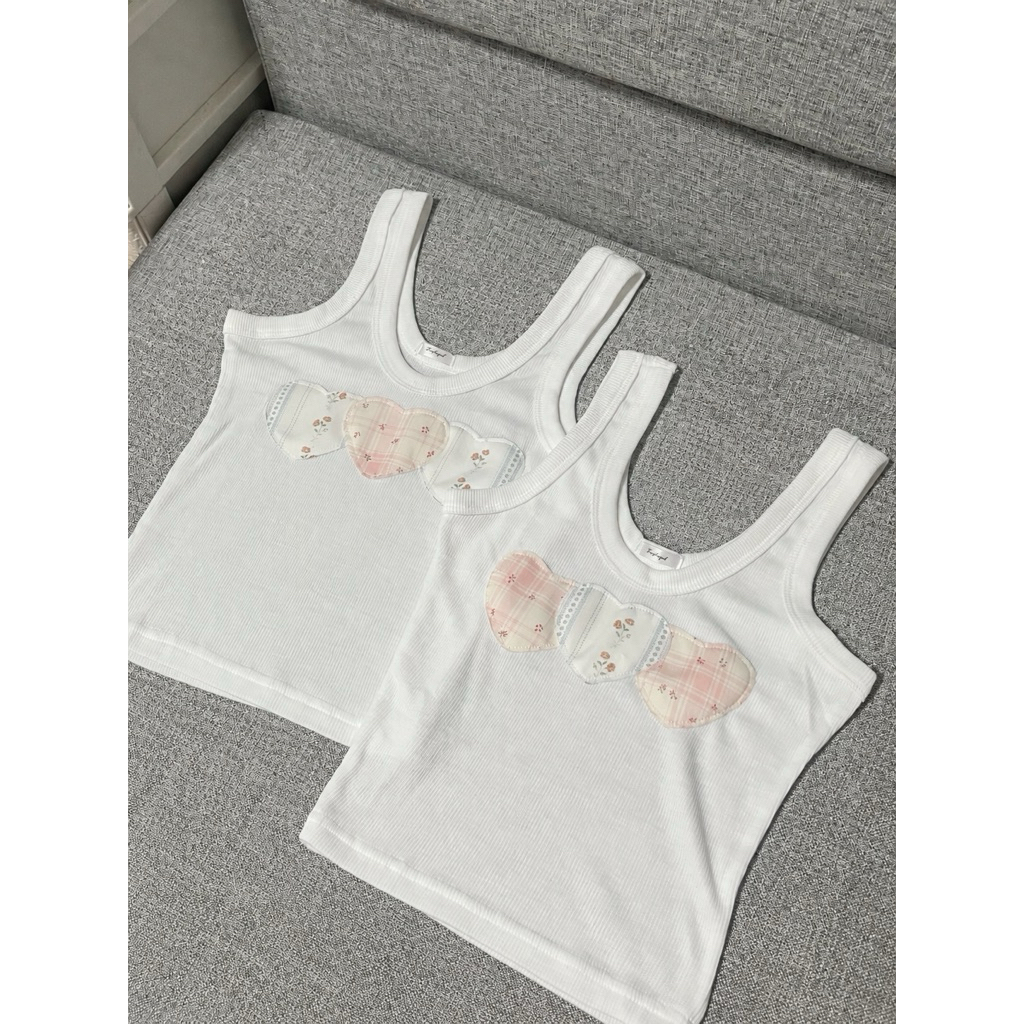 fabriqch.co🧴| Alina tank top กล้ามเย็บหัวใจดอกไม้สุดน่ารัก