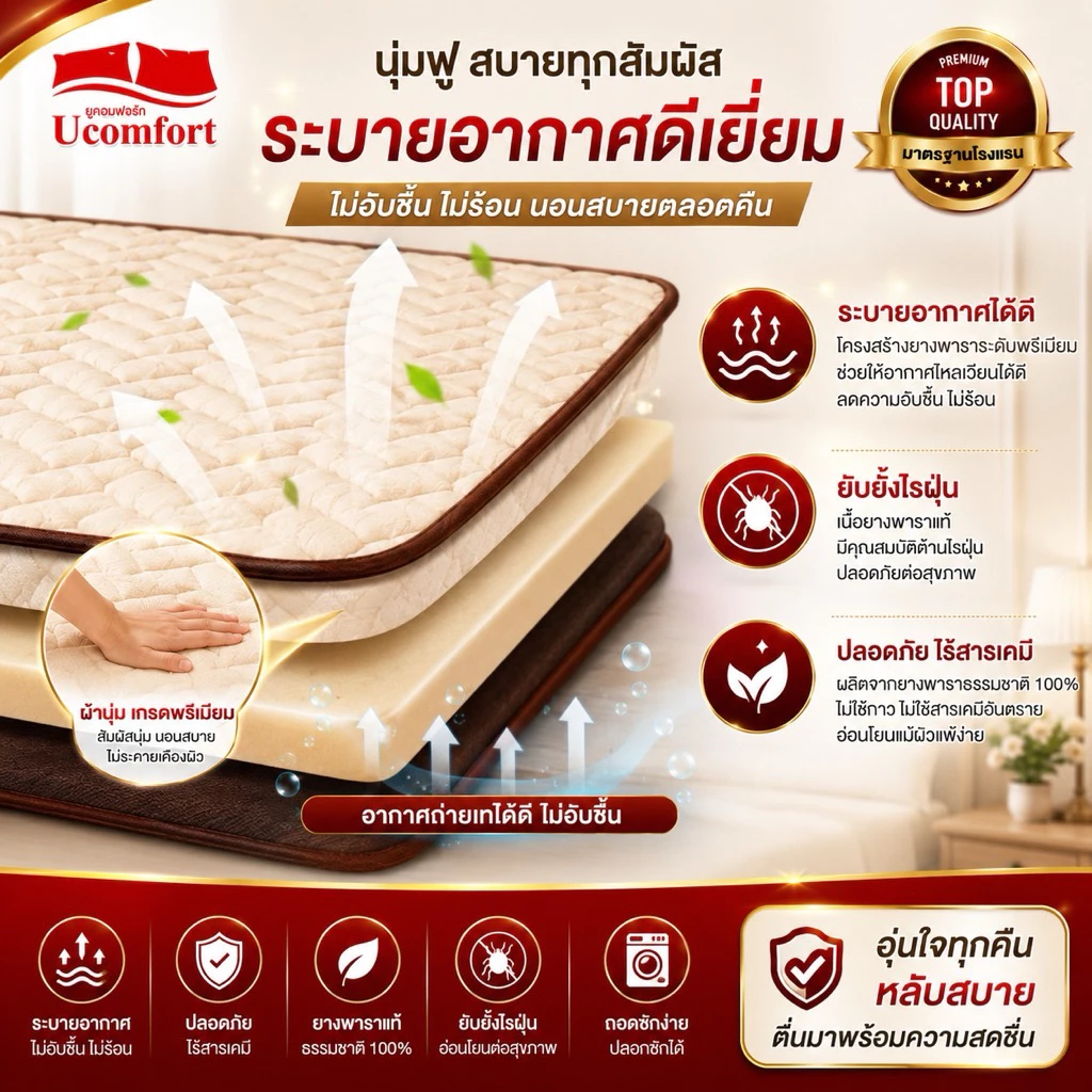 UComfort ท็อปเปอร์ยางพารา หนา 2 นิ้ว thumbnail 5