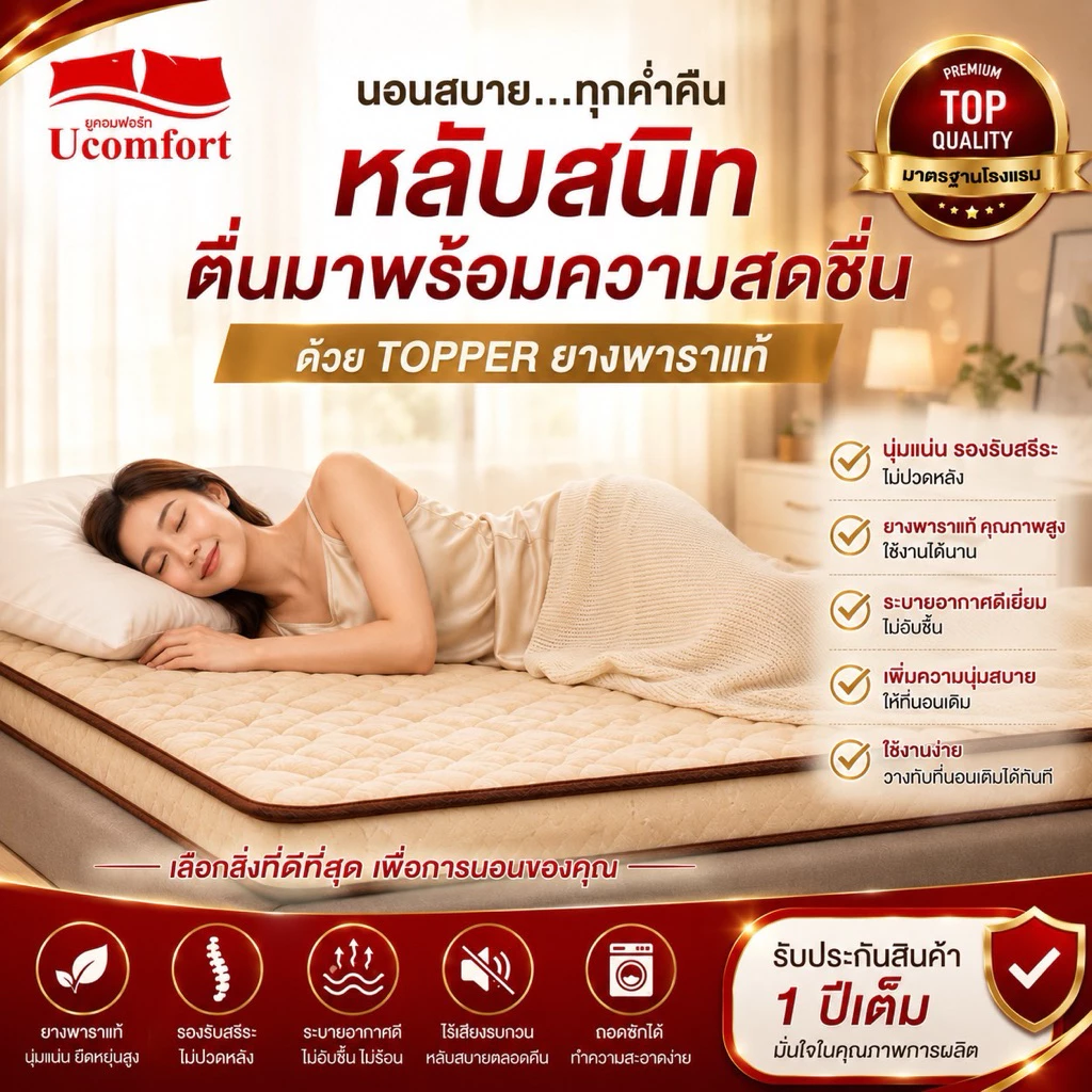 UComfort ท็อปเปอร์ยางพารา หนา 2 นิ้ว thumbnail 6