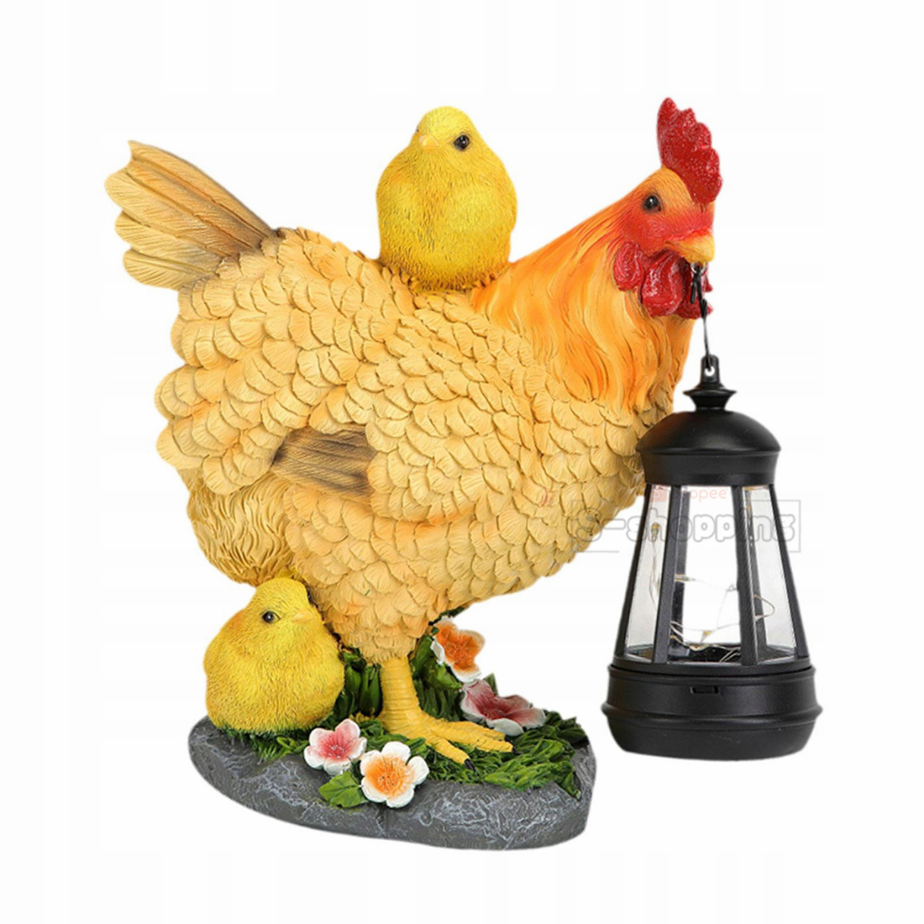 SZ-ไก่ ตัวจิ๋ว ไฟเหลือง โคมไฟ พลังงานแสงอาทิตย์โซล่าเซลล์  สำหรับตกแต่ง