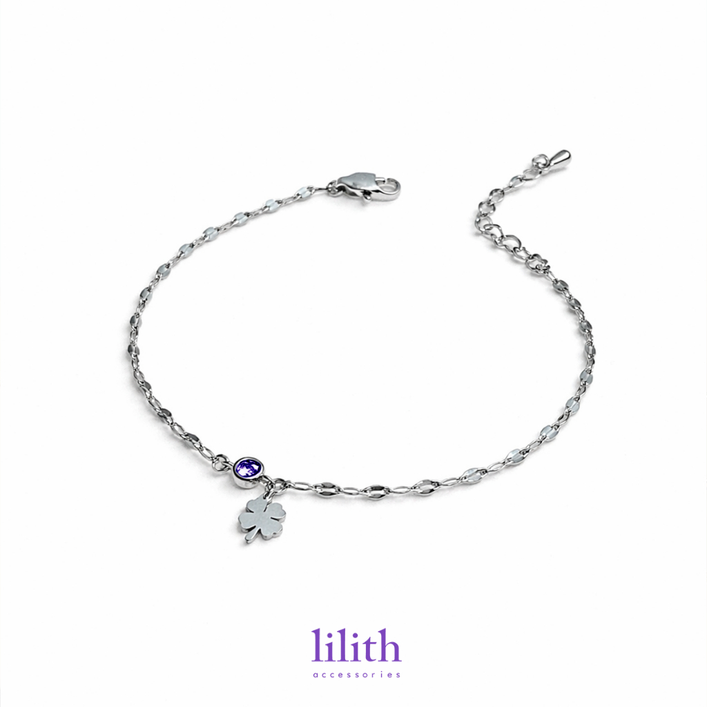 Lilith - Lucky clover Bracelet (Silver) สร้อยข้อมือ จี้ใบคลเวอร์