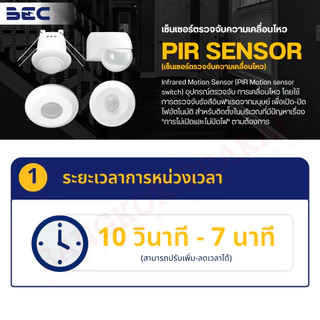 BEC PIR SENSOR ติดลอย รุ่น PSI-X100 ตรวจจับ ความเคลื่อนไหว Motion Sensor เซ็นเซอร์เปิด-ปิดไฟ ของแท้