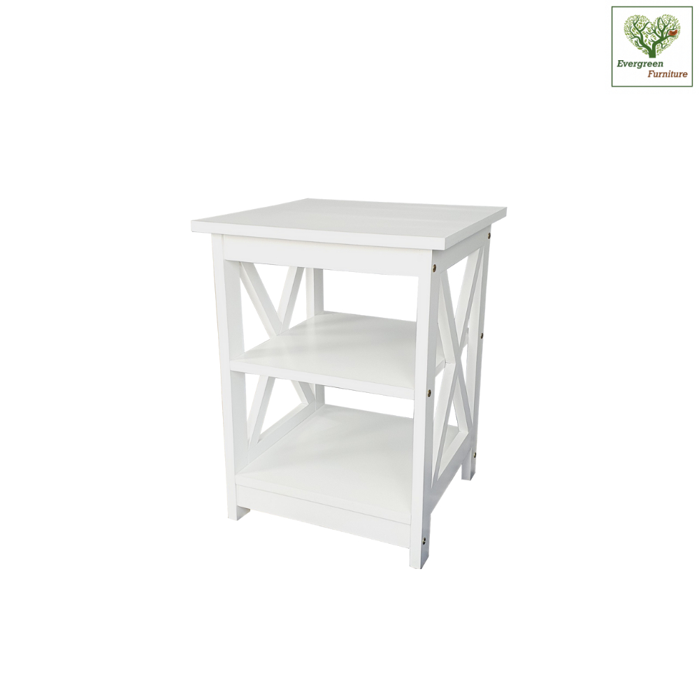 Evergreen Furniture โต๊ะข้างเตียง โต๊ะข้างโซฟา ไม้ยางพารา T-4460-X