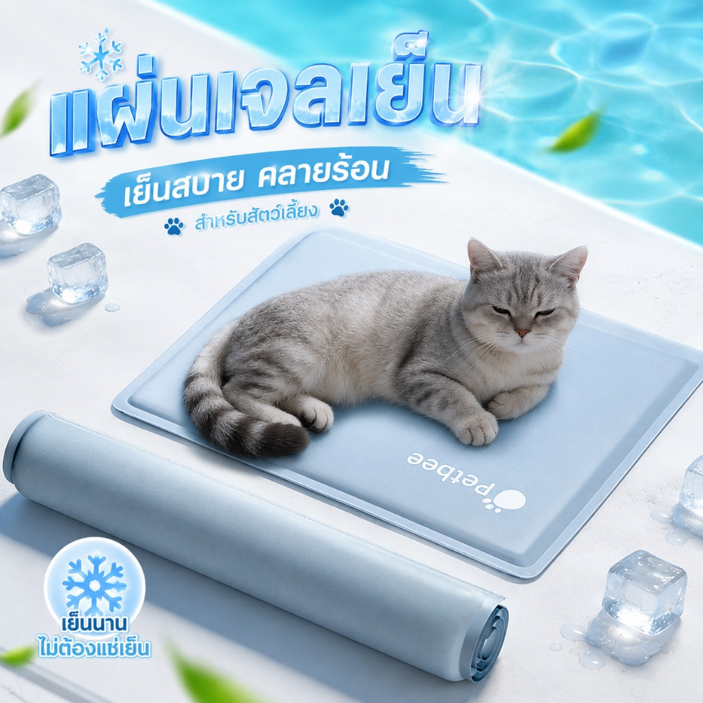 ี่Harmcat แผ่นเจลเย็น ลดความร้อนสำหรับสัตว์เลี้ยง ที่นอนสุนัข แมว เบาะ ไม่ต้องเติมน้ำ ไม่ต้องแช่เย็น
