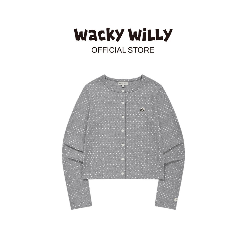 WACKY WILLY เสื้อแขนยาวรุ่น Women Basic Cotton Round Neck Cardigan Grey (80021SRNKTW_S6GRXX)