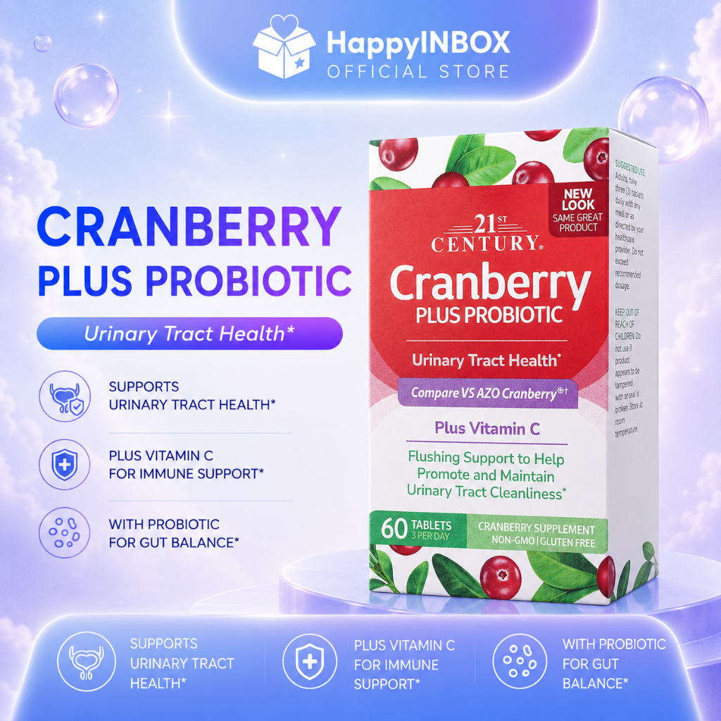 21st Century Cranberry Plus Probiotic + Vitamin C – Urinary Tract & Immune Health (60 Tablets)