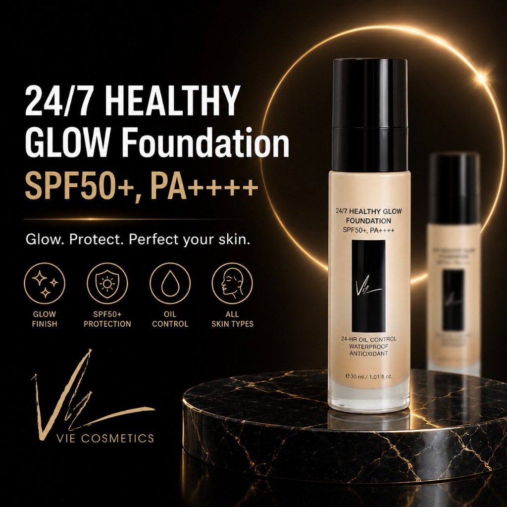 Vie Cosmetics 24/7 Healthy Glow Foundation SPF50+/PA++++ 30 ml. รองพื้นเนื้อลิควิด ผิวเนียนสวย