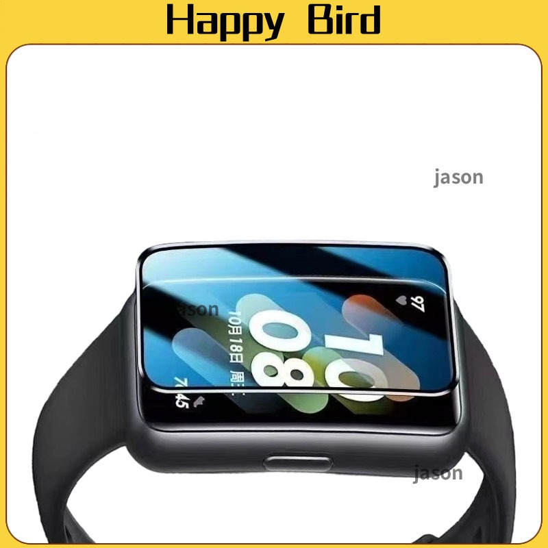 สําหรับ Huawei Band 10 / 9 / 8 ลายนิ้วมือโปร่งใสเต็มรูปแบบฟิล์มคอมโพสิต ฟิล์มป้องกันหน้าจอสมาร์ทวอทช์โค้งควา