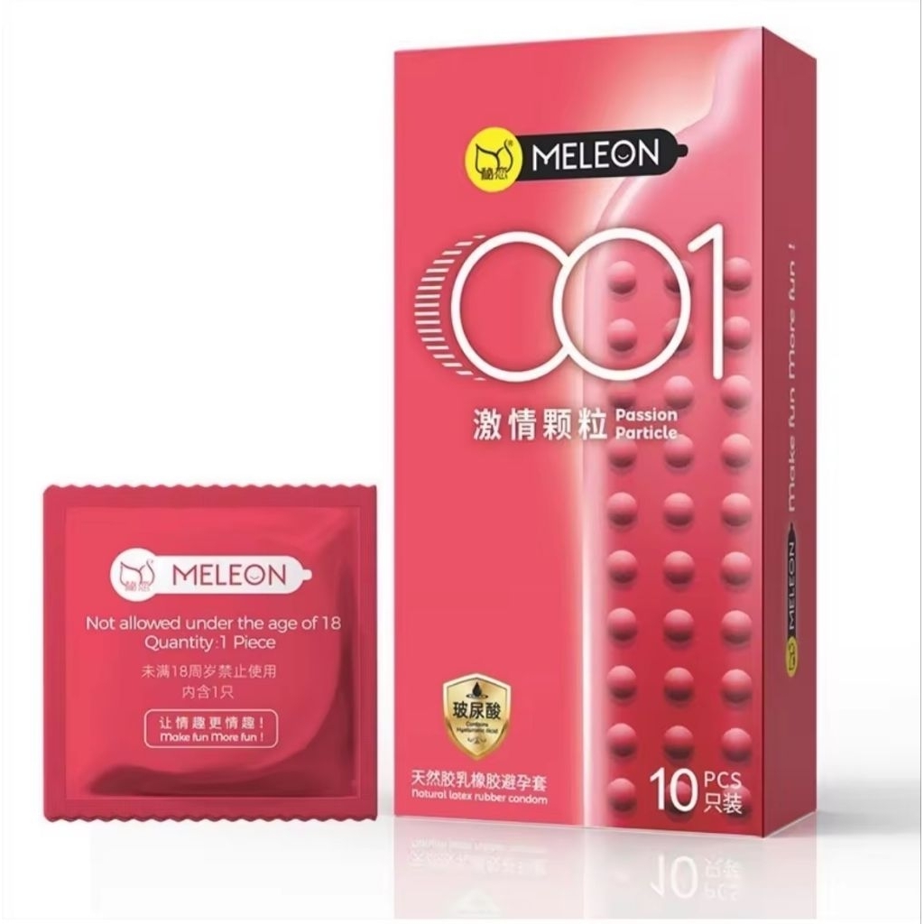 ถุงยางอนามัย MELEON ถุงยางอนามัยมีปุ่มล่าสุด ถุงยางอนามัย52มม. 1กล่อง10ชิ้น ไม่ระบุชื่อสินค้าหน้ากล่