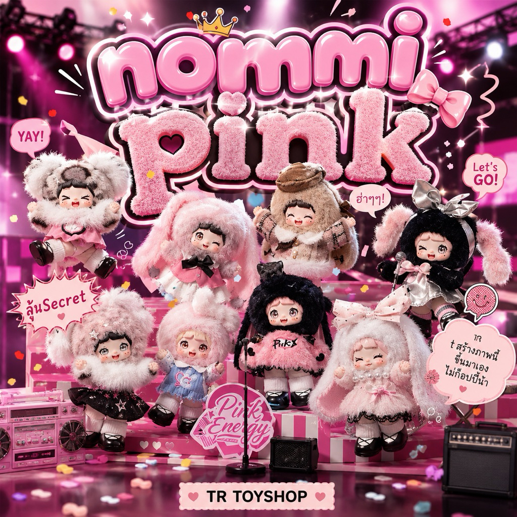 ส่งในไทย🇹🇭 | แบบเช็คตัว Nommi pink 💫