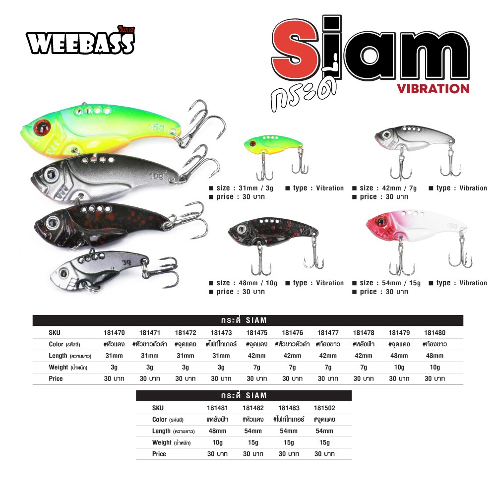 [ ของแท้ ] เหยื่อตกปลา กระดี่ WEEBASS รุ่น SIAM สยาม ปลากระดี่เหล็ก เหยื่อปลอม