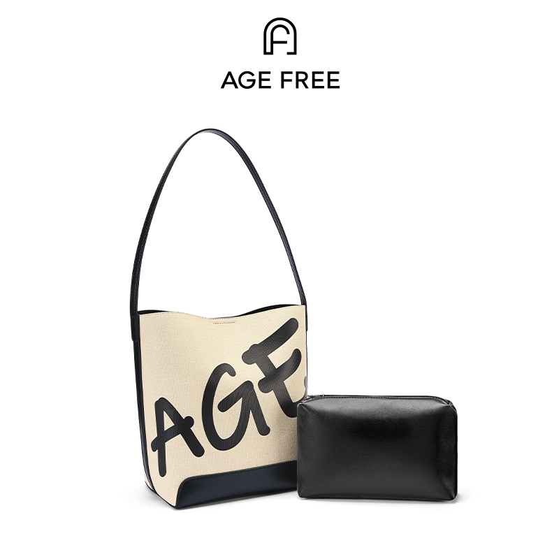 AGE FREE Gabine bag กระเป๋าทรงถังลายคลาสสิกแบบสะพายข้างกระเป๋าาถือbucket bag