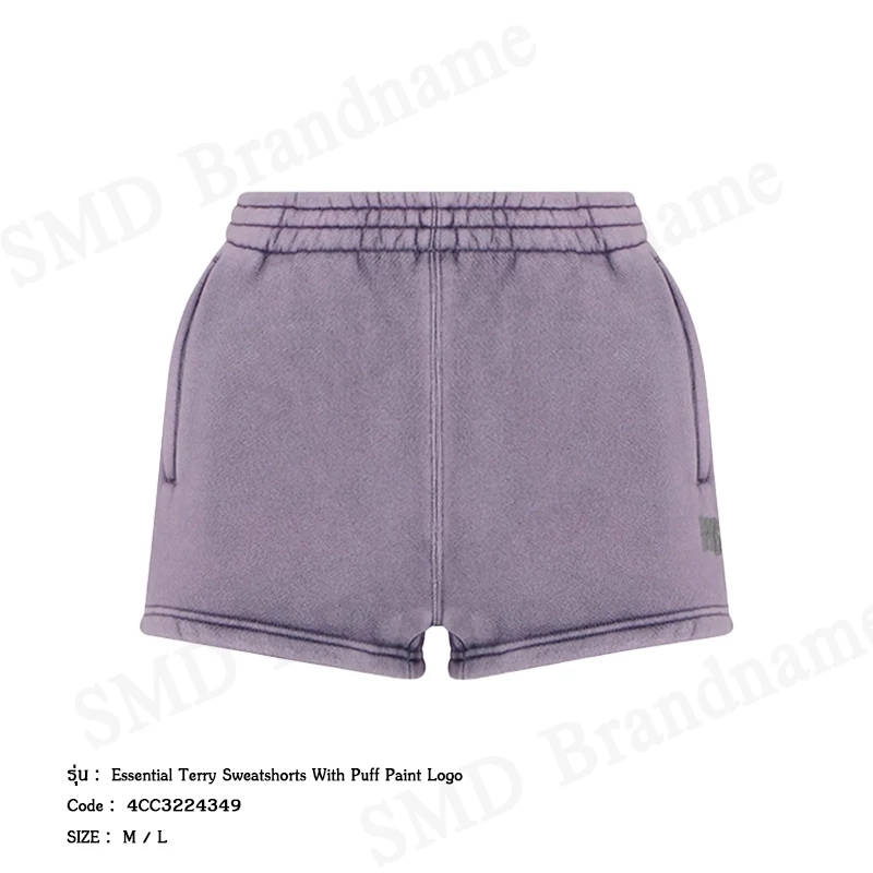 Alexander Wang กางเกงขาสั้นผู้หญิง รุ่น Essential Terry Sweatshorts With Puff Paint Logo Code: 4CC32