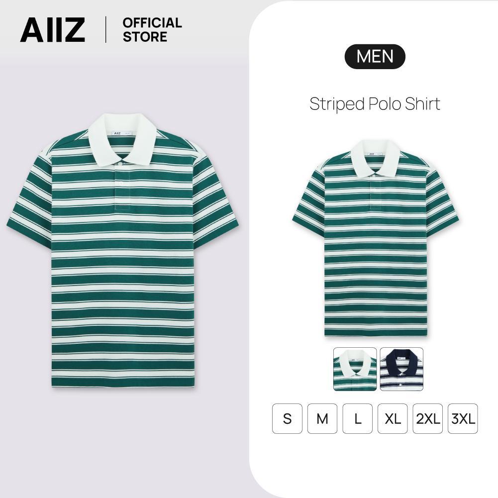 AIIZ (เอ ทู แซด) - AIIZ เสื้อโปโลผู้ชายทอลายทาง AIIZ Men's Striped Polo Shirt