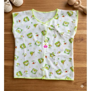 เสื้อผูกหน้า เสื้อแรกเกิด เสื้อเด็กอ่อน-ผ้ายืด (คละสี )**ยกแพค12ตัว**